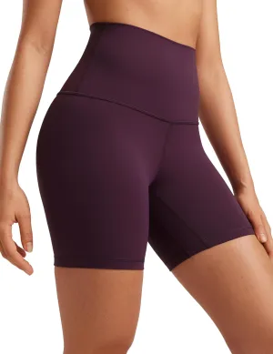 CRZ YOGA Super High Waisted Butterluxe Womens Biker Shorts 6 Inches - Buttery Soft Workout Yoga Over Belly