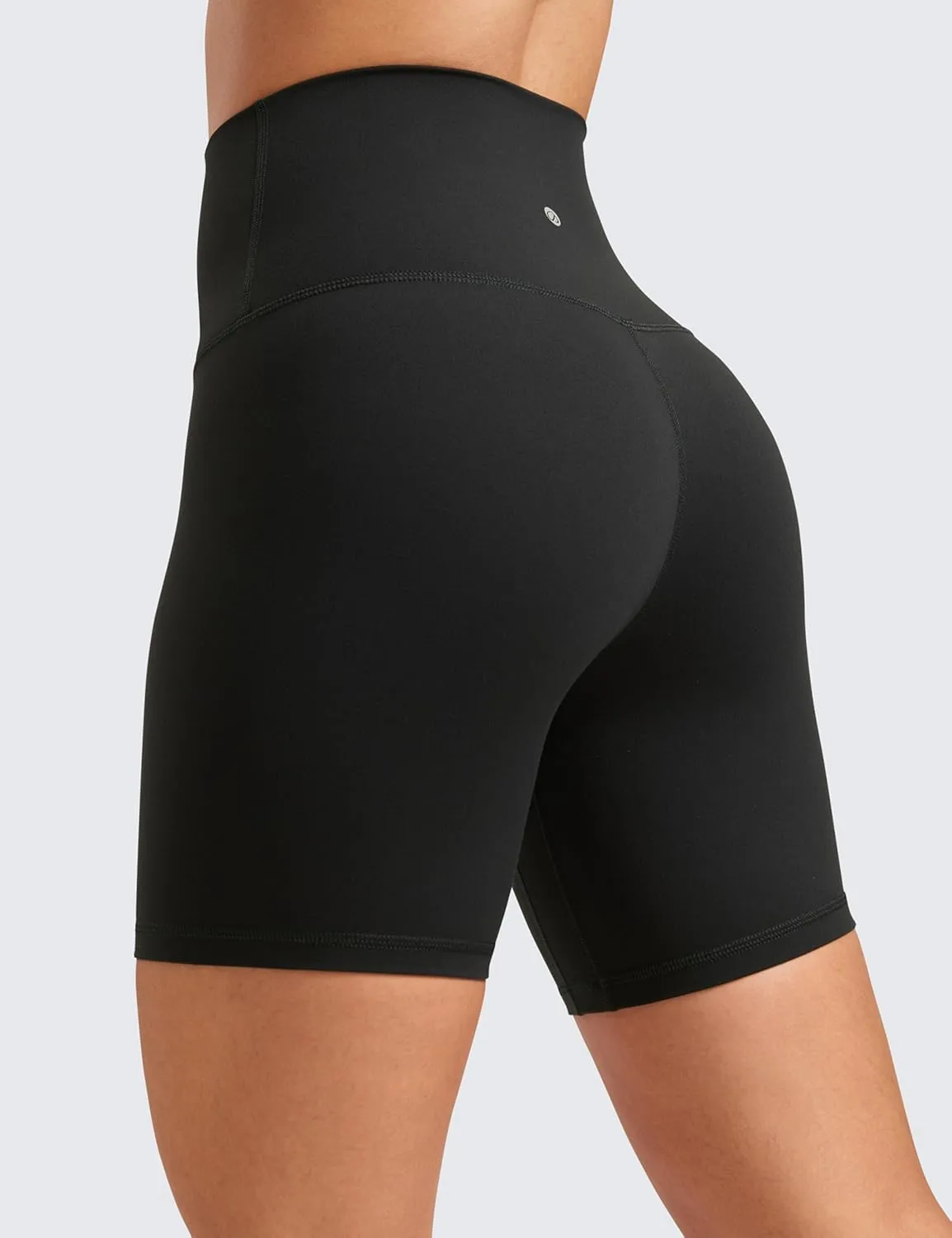 CRZ YOGA Super High Waisted Butterluxe Womens Biker Shorts 6 Inches - Buttery Soft Workout Yoga Over Belly