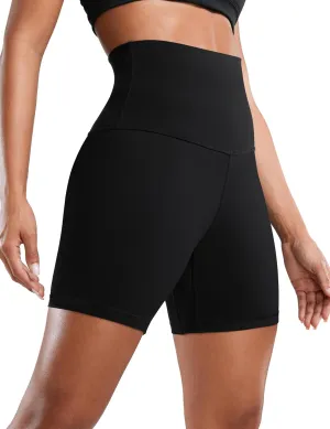 CRZ YOGA Super High Waisted Butterluxe Womens Biker Shorts 6 Inches - Buttery Soft Workout Yoga Over Belly