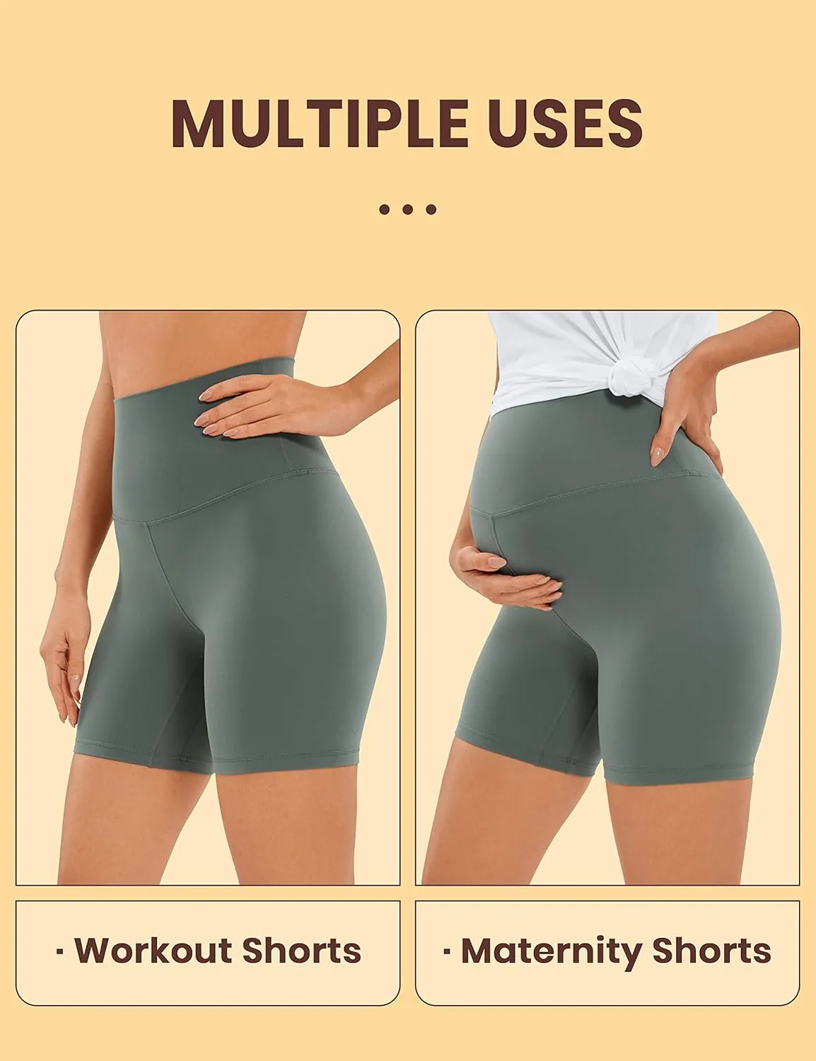 CRZ YOGA Super High Waisted Butterluxe Womens Biker Shorts 6 Inches - Buttery Soft Workout Yoga Over Belly