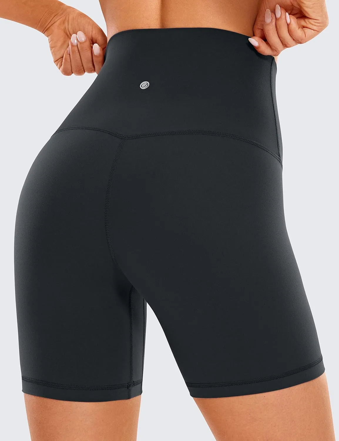 CRZ YOGA Super High Waisted Butterluxe Womens Biker Shorts 6 Inches - Buttery Soft Workout Yoga Over Belly
