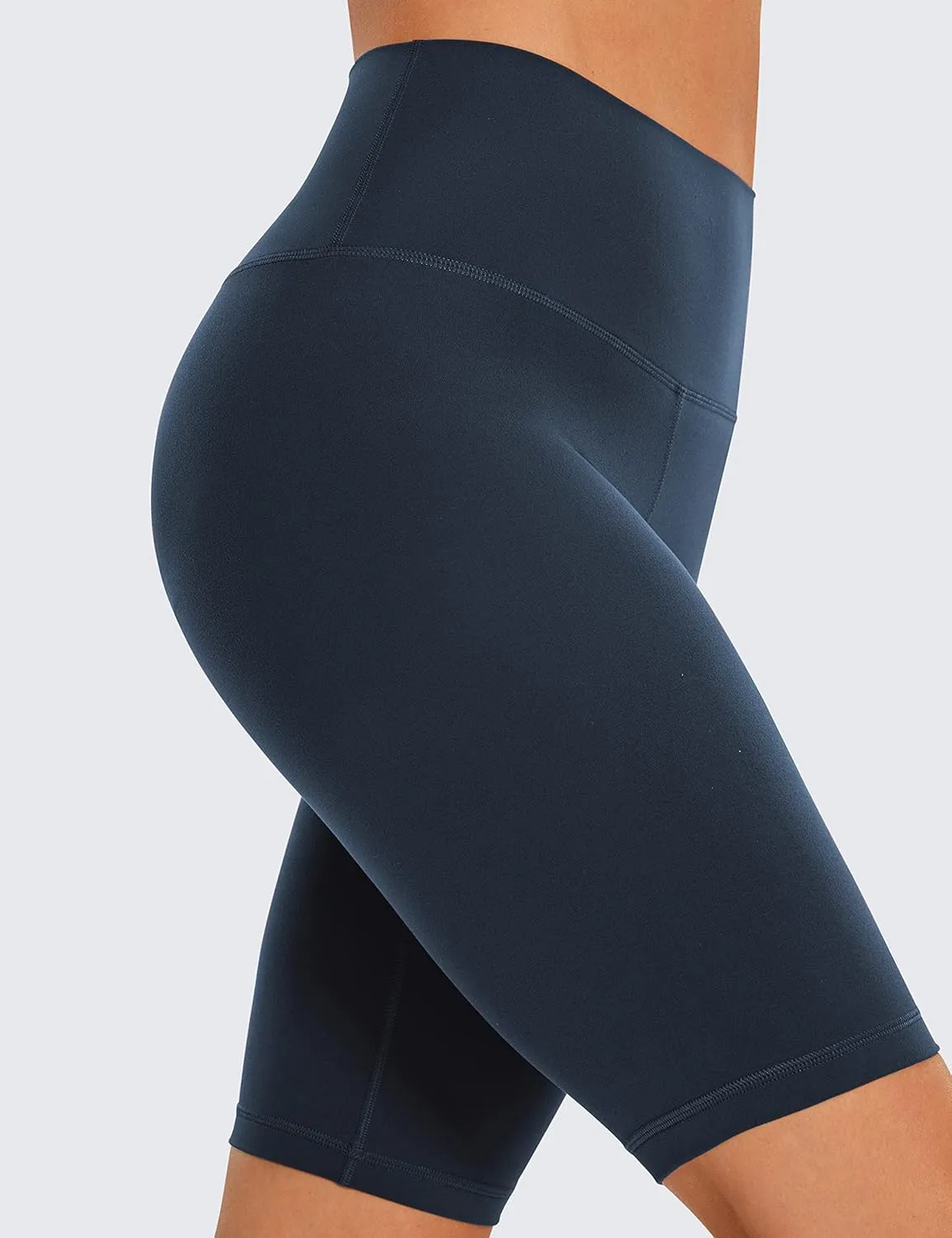CRZ YOGA Womens Butterluxe Biker Shorts 10'' - High Waisted Workout Volleyball Yoga Spandex Buttery Soft