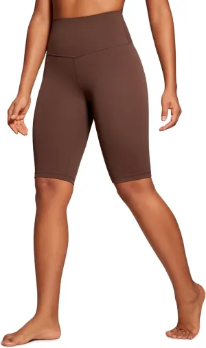 CRZ YOGA Womens Butterluxe Biker Shorts 10'' - High Waisted Workout Volleyball Yoga Spandex Buttery Soft