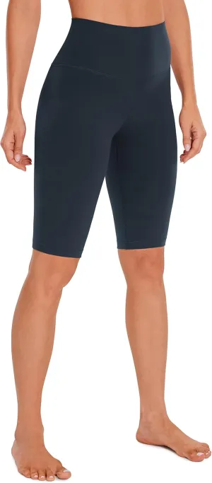 CRZ YOGA Womens Butterluxe Biker Shorts 10'' - High Waisted Workout Volleyball Yoga Spandex Buttery Soft