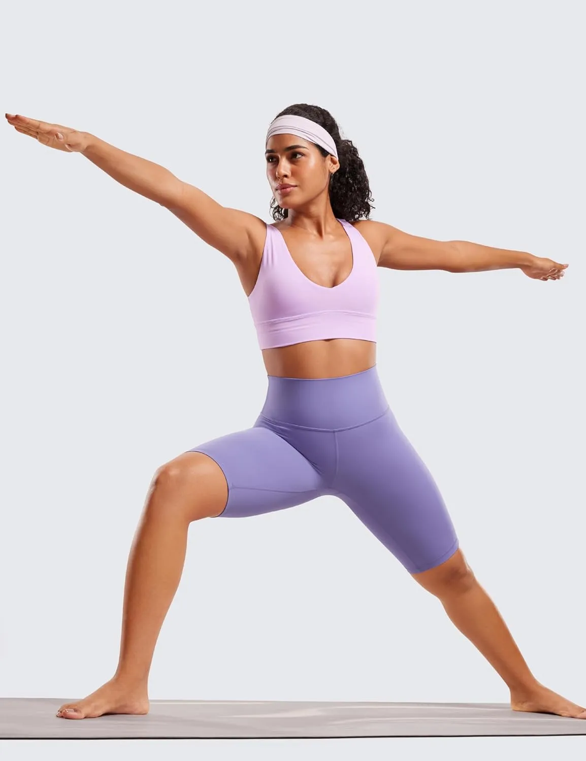 CRZ YOGA Womens Butterluxe Biker Shorts 10'' - High Waisted Workout Volleyball Yoga Spandex Buttery Soft