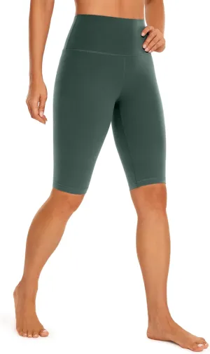 CRZ YOGA Womens Butterluxe Biker Shorts 10'' - High Waisted Workout Volleyball Yoga Spandex Buttery Soft