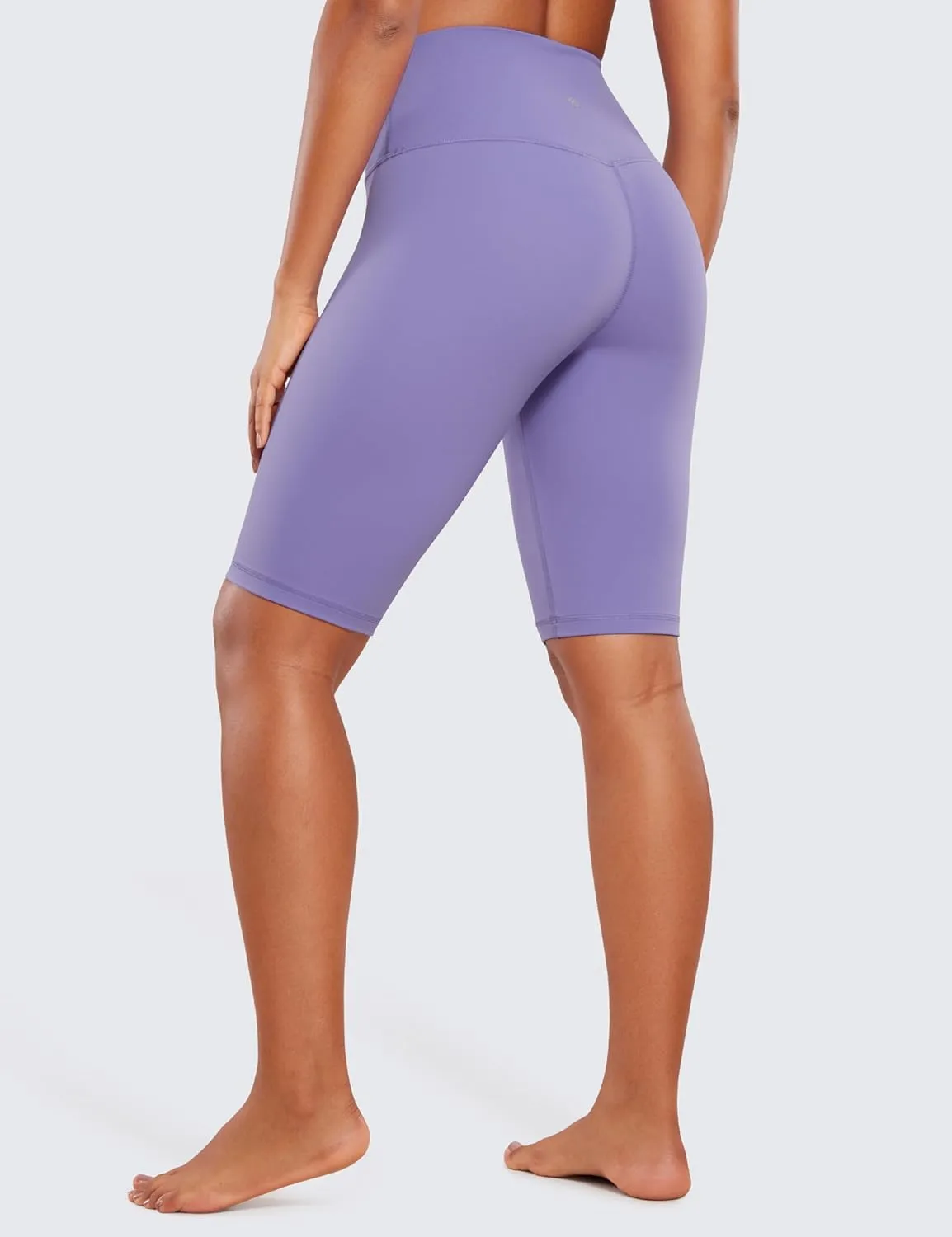 CRZ YOGA Womens Butterluxe Biker Shorts 10'' - High Waisted Workout Volleyball Yoga Spandex Buttery Soft