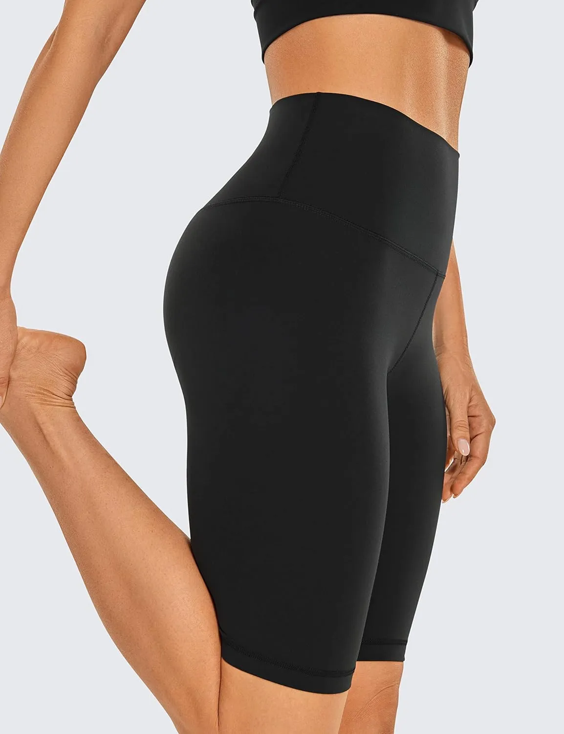 CRZ YOGA Womens Butterluxe Biker Shorts 10'' - High Waisted Workout Volleyball Yoga Spandex Buttery Soft