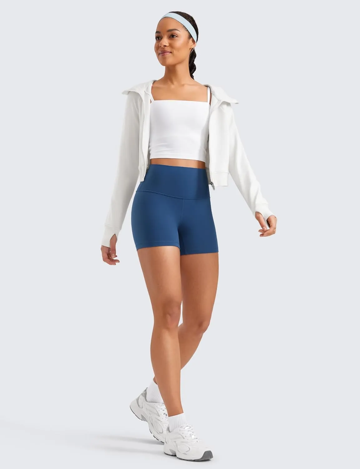 CRZ YOGA Womens Butterluxe Biker Shorts 4'' - High Waisted Booty Workout Volleyball Yoga Spandex