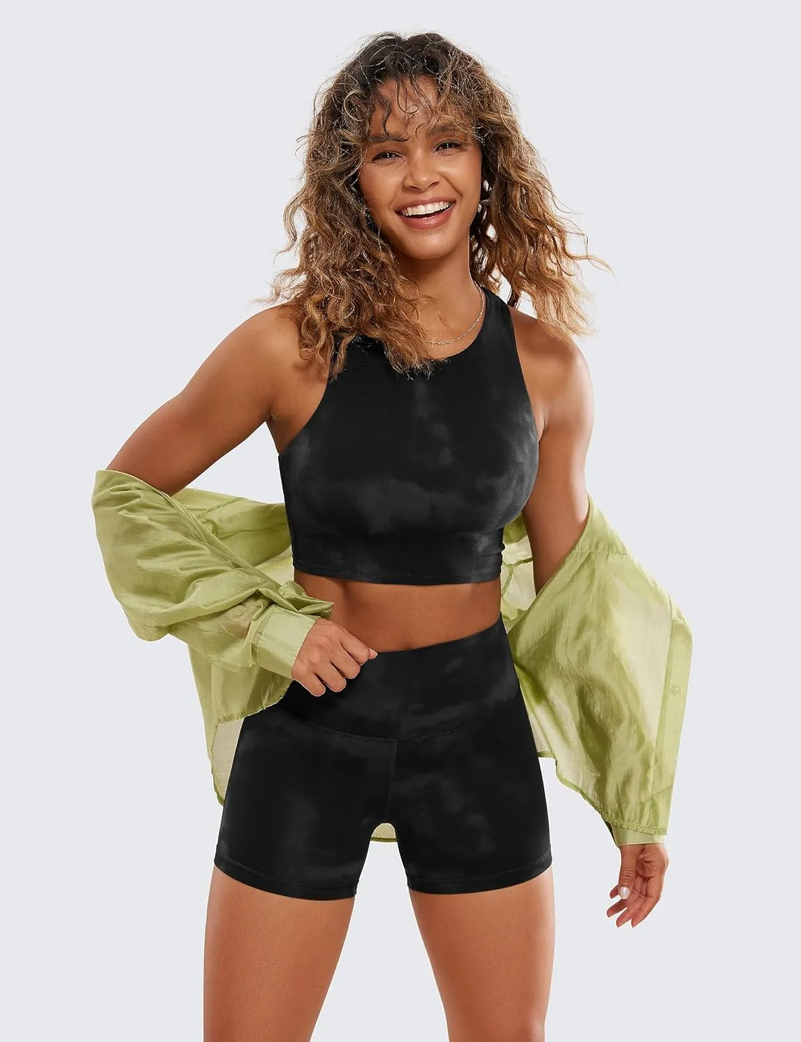 CRZ YOGA Womens Butterluxe Biker Shorts 4'' - High Waisted Booty Workout Volleyball Yoga Spandex