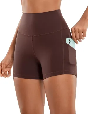 CRZ YOGA Womens Butterluxe Biker Shorts with Pockets 3 Inches - High Waisted Volleyball Workout Athletic Yoga
