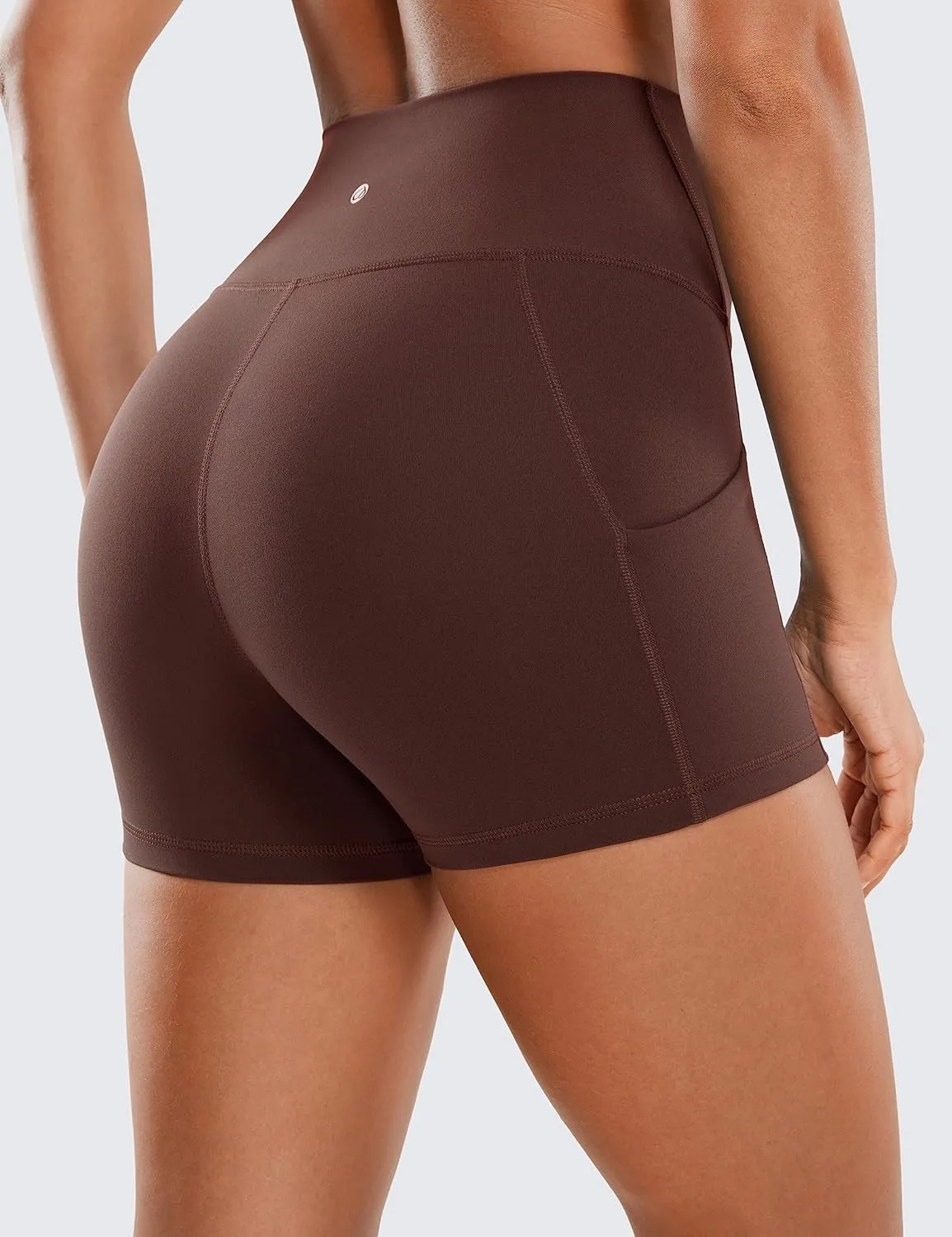 CRZ YOGA Womens Butterluxe Biker Shorts with Pockets 3 Inches - High Waisted Volleyball Workout Athletic Yoga