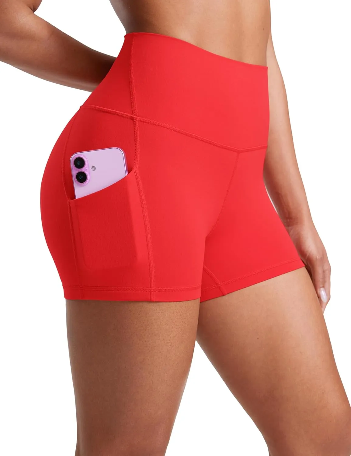 CRZ YOGA Womens Butterluxe Biker Shorts with Pockets 3 Inches - High Waisted Volleyball Workout Athletic Yoga