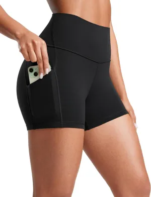 CRZ YOGA Womens Butterluxe Biker Shorts with Pockets 3 Inches - High Waisted Volleyball Workout Athletic Yoga