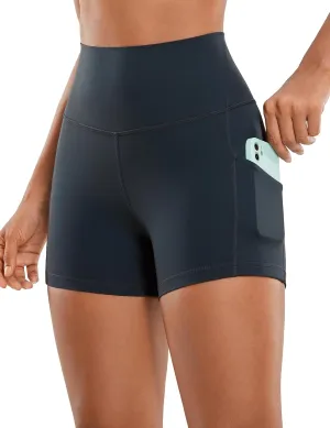 CRZ YOGA Womens Butterluxe Biker Shorts with Pockets 3 Inches - High Waisted Volleyball Workout Athletic Yoga