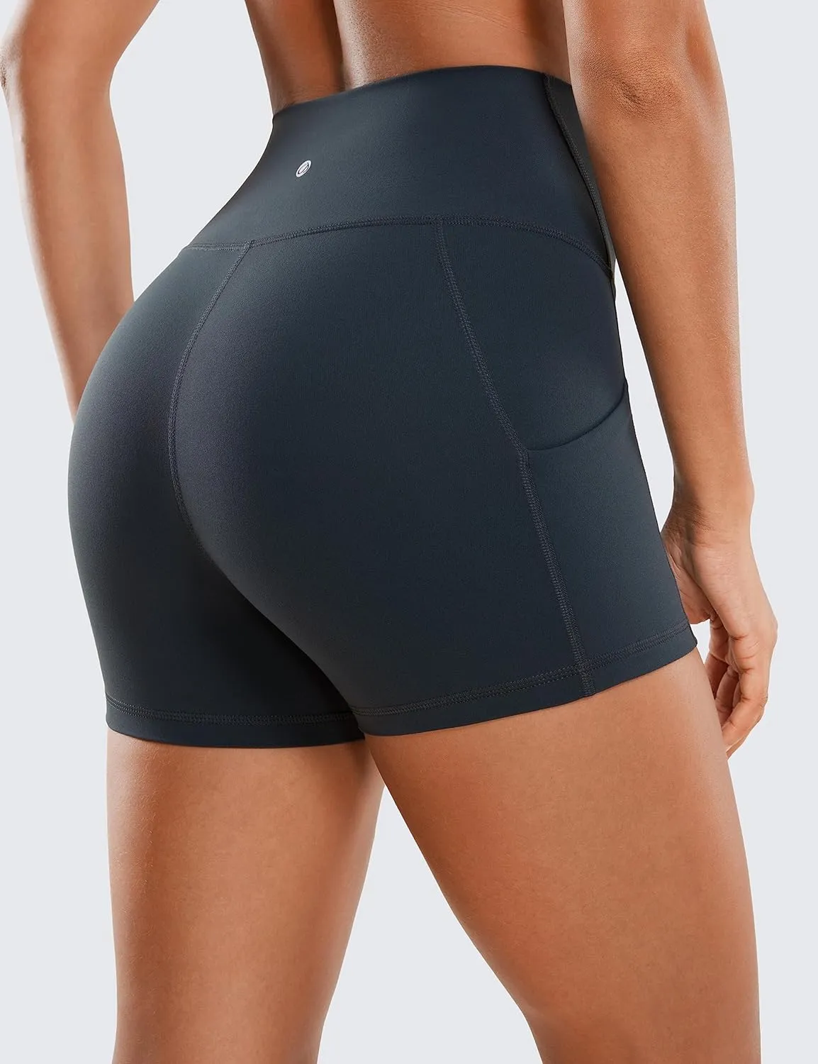 CRZ YOGA Womens Butterluxe Biker Shorts with Pockets 3 Inches - High Waisted Volleyball Workout Athletic Yoga