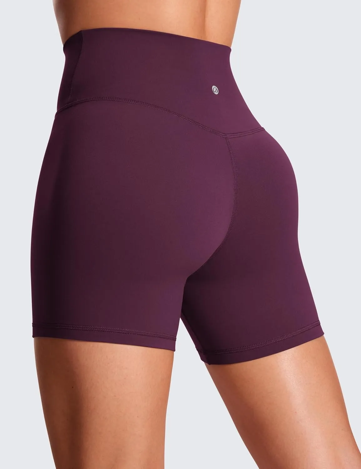 CRZ YOGA Womens Butterluxe Crossover Biker Shorts 5 Inches - Criss Cross High Waisted Workout Yoga Buttery Soft