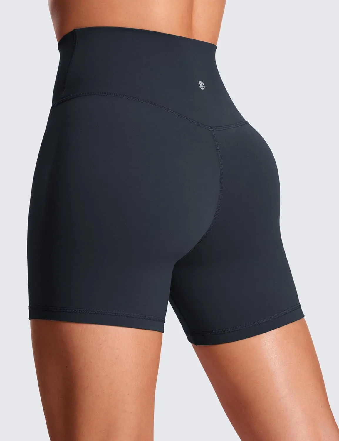 CRZ YOGA Womens Butterluxe Crossover Biker Shorts 5 Inches - Criss Cross High Waisted Workout Yoga Buttery Soft
