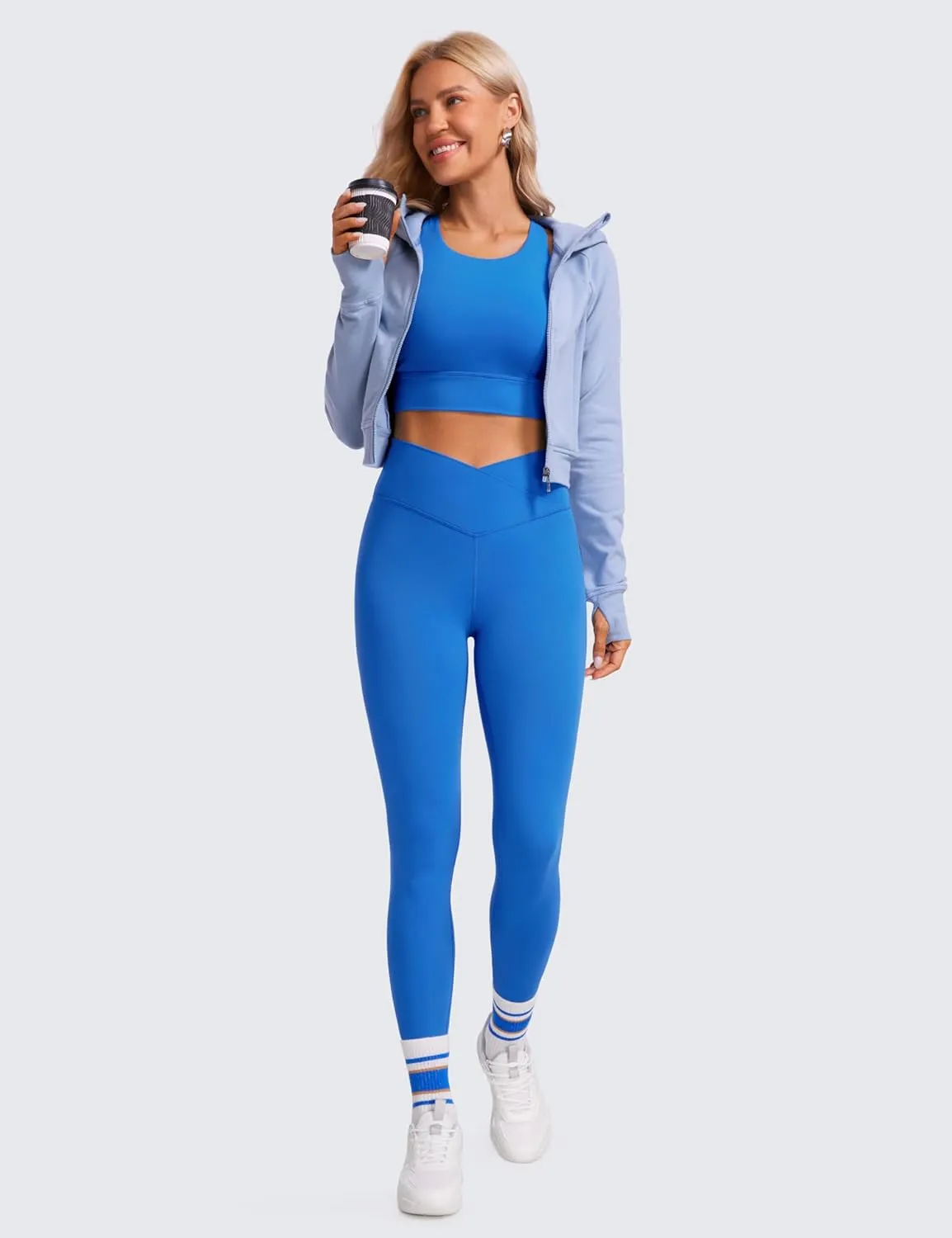 CRZ YOGA Womens Butterluxe Crossover High Waist Workout Leggings 28" - Criss Cross Full Length Gym Lounge Athletic Yoga Pants