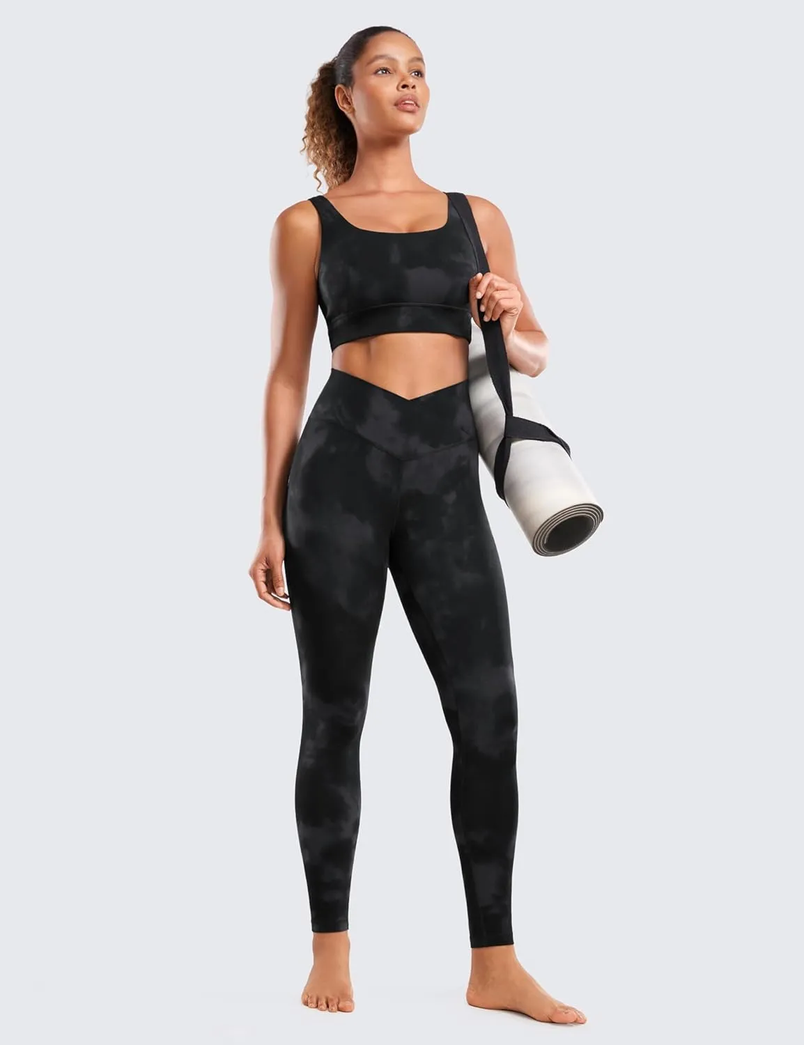 CRZ YOGA Womens Butterluxe Crossover High Waist Workout Leggings 28" - Criss Cross Full Length Gym Lounge Athletic Yoga Pants