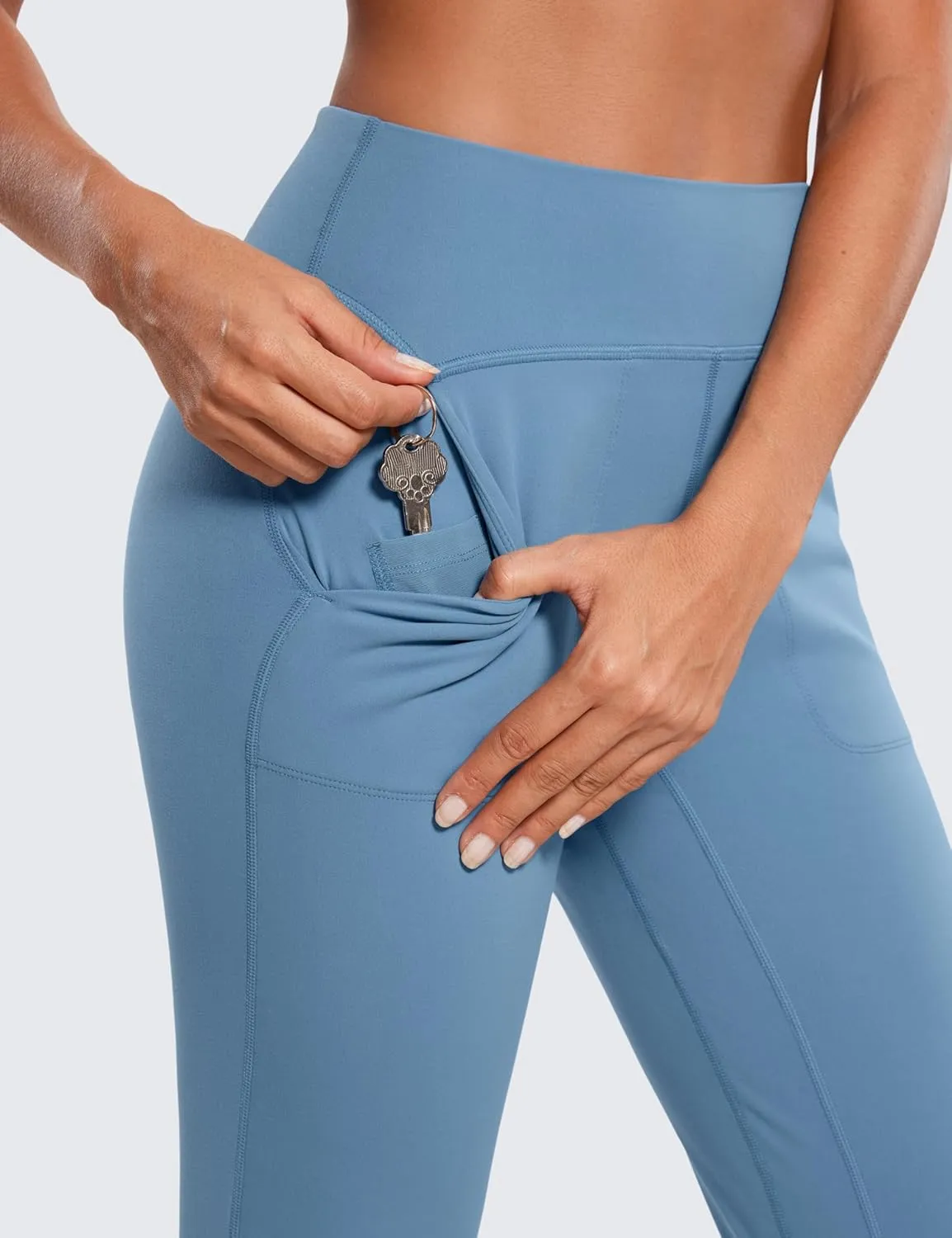 CRZ YOGA Womens Butterluxe High Waist Cropped Joggers 23" - Lounge Workout Leggings Yoga Capris Pants Pockets Buttery Soft