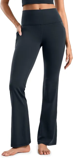 CRZ YOGA Womens Butterluxe High Waist Flare Pants 31.5" - Yoga Bootcut with Side Pockets Wide Leg Lounge Casual