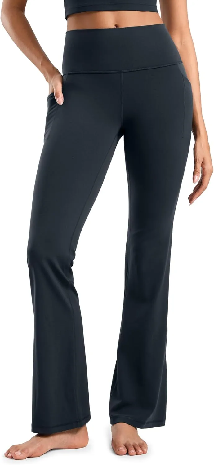 CRZ YOGA Womens Butterluxe High Waist Flare Pants 31.5" - Yoga Bootcut with Side Pockets Wide Leg Lounge Casual