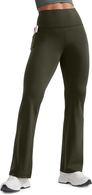 CRZ YOGA Womens Butterluxe High Waist Flare Pants 31.5" - Yoga Bootcut with Side Pockets Wide Leg Lounge Casual