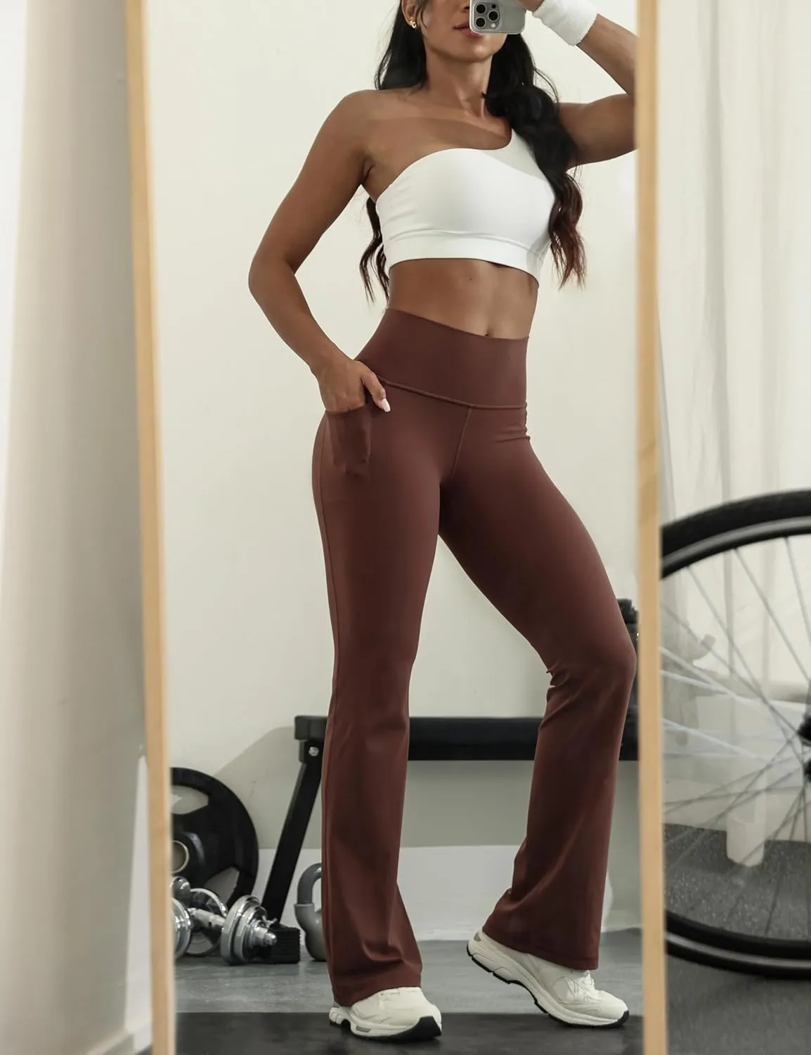 CRZ YOGA Womens Butterluxe High Waist Flare Pants 31.5" - Yoga Bootcut with Side Pockets Wide Leg Lounge Casual