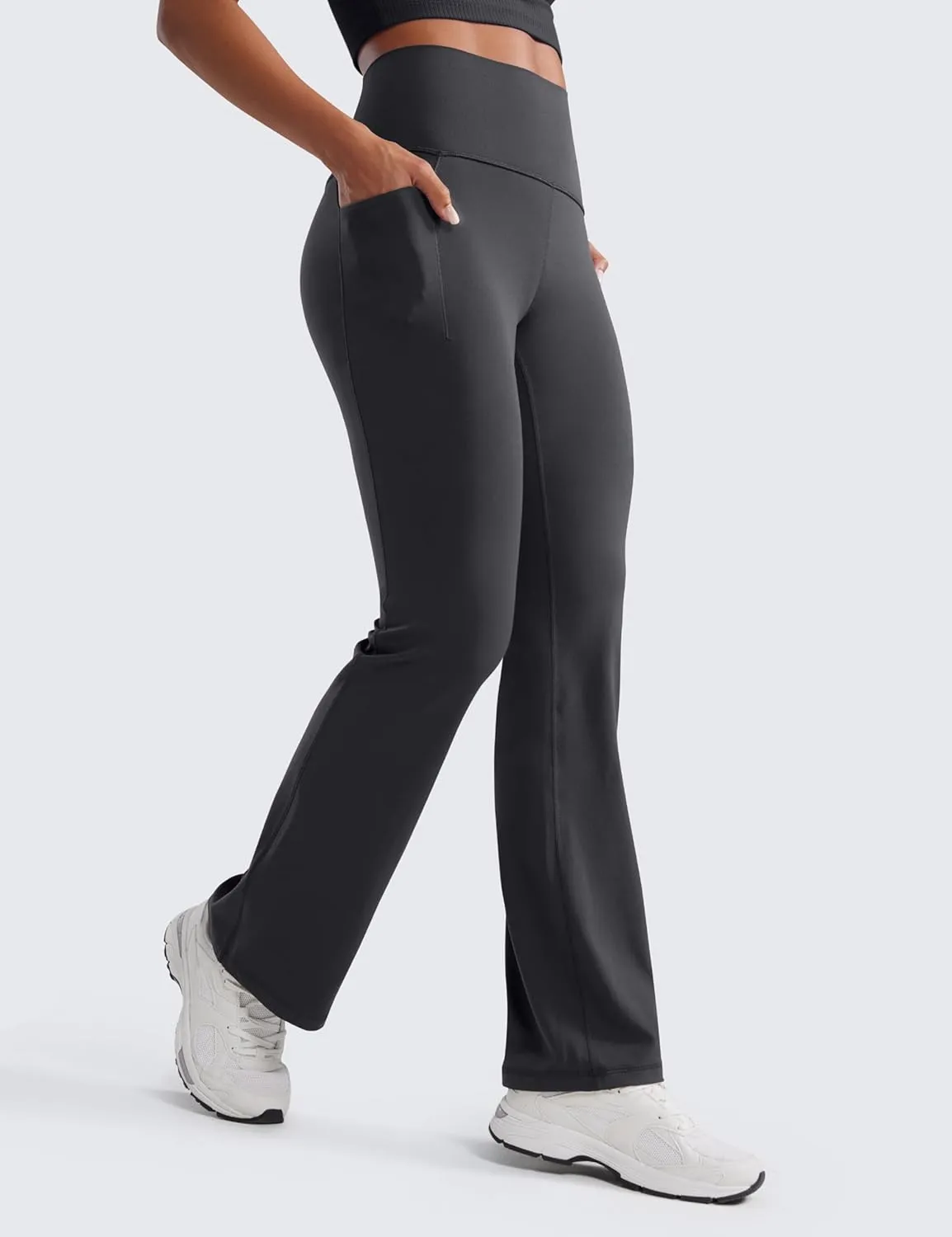 CRZ YOGA Womens Butterluxe High Waist Flare Pants 31.5" - Yoga Bootcut with Side Pockets Wide Leg Lounge Casual