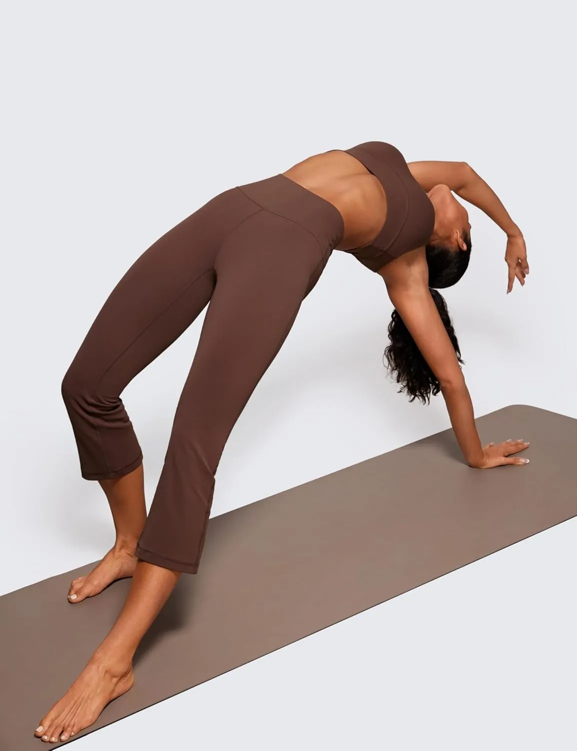 CRZ YOGA Womens Butterluxe High Waisted Flare Capris Leggings 23" - Bootcut Yoga Pants Cropped Lounge Casual Comfy