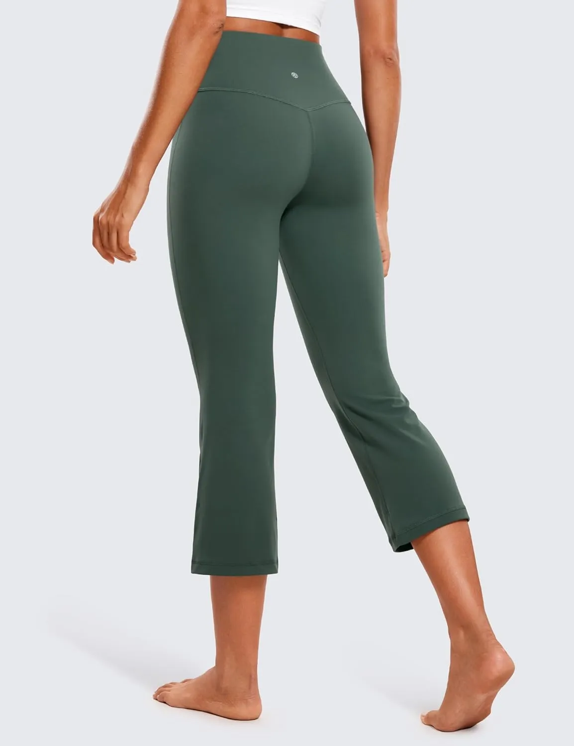 CRZ YOGA Womens Butterluxe High Waisted Flare Capris Leggings 23" - Bootcut Yoga Pants Cropped Lounge Casual Comfy