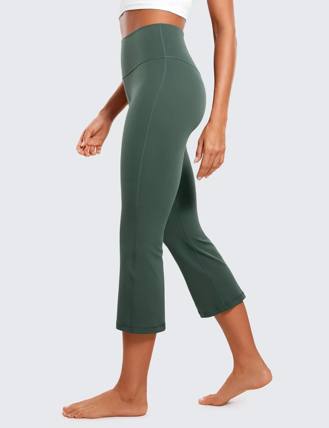 CRZ YOGA Womens Butterluxe High Waisted Flare Capris Leggings 23" - Bootcut Yoga Pants Cropped Lounge Casual Comfy