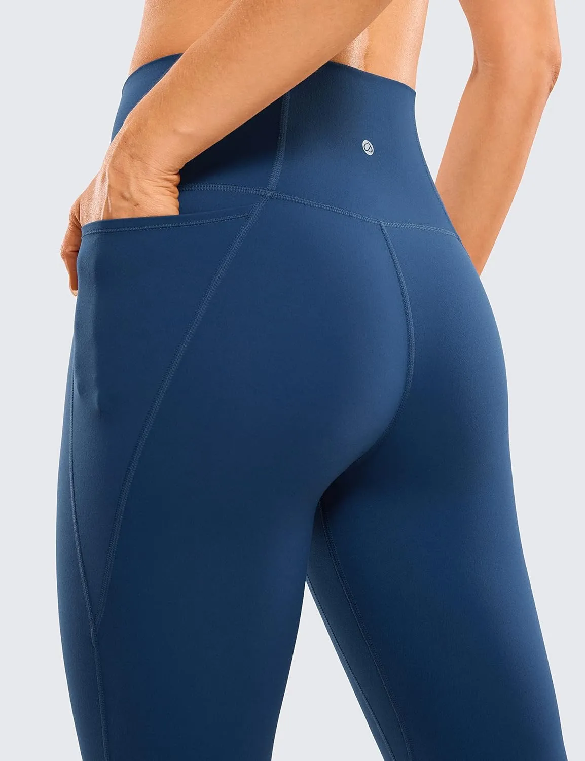 CRZ YOGA Women's Butterluxe Knee Length Capri Leggings 13 Inches - High Waisted Workout Yoga Long Biker Shorts with Pockets