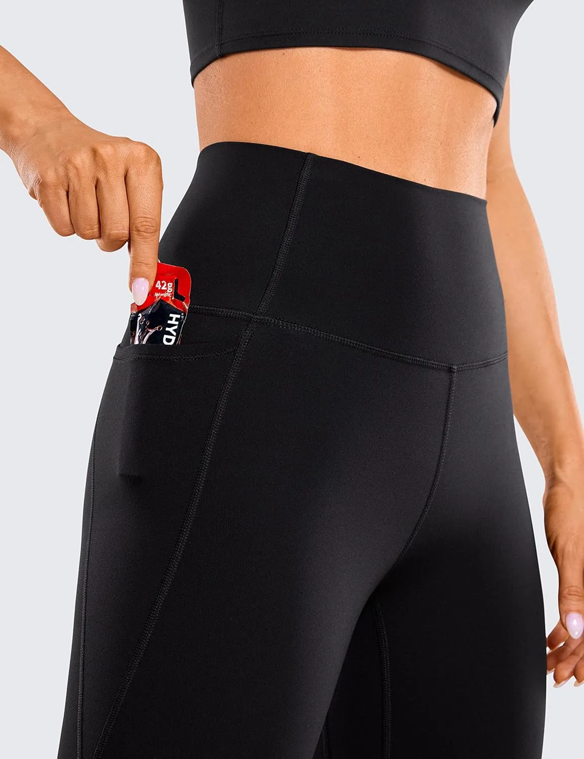 CRZ YOGA Women's Butterluxe Knee Length Capri Leggings 13 Inches - High Waisted Workout Yoga Long Biker Shorts with Pockets