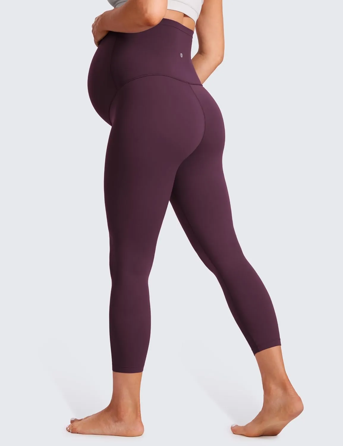 CRZ YOGA Womens Butterluxe Maternity Capris Leggings 23" - Workout Active Yoga Crop Pants Over The Belly Pregnancy Soft