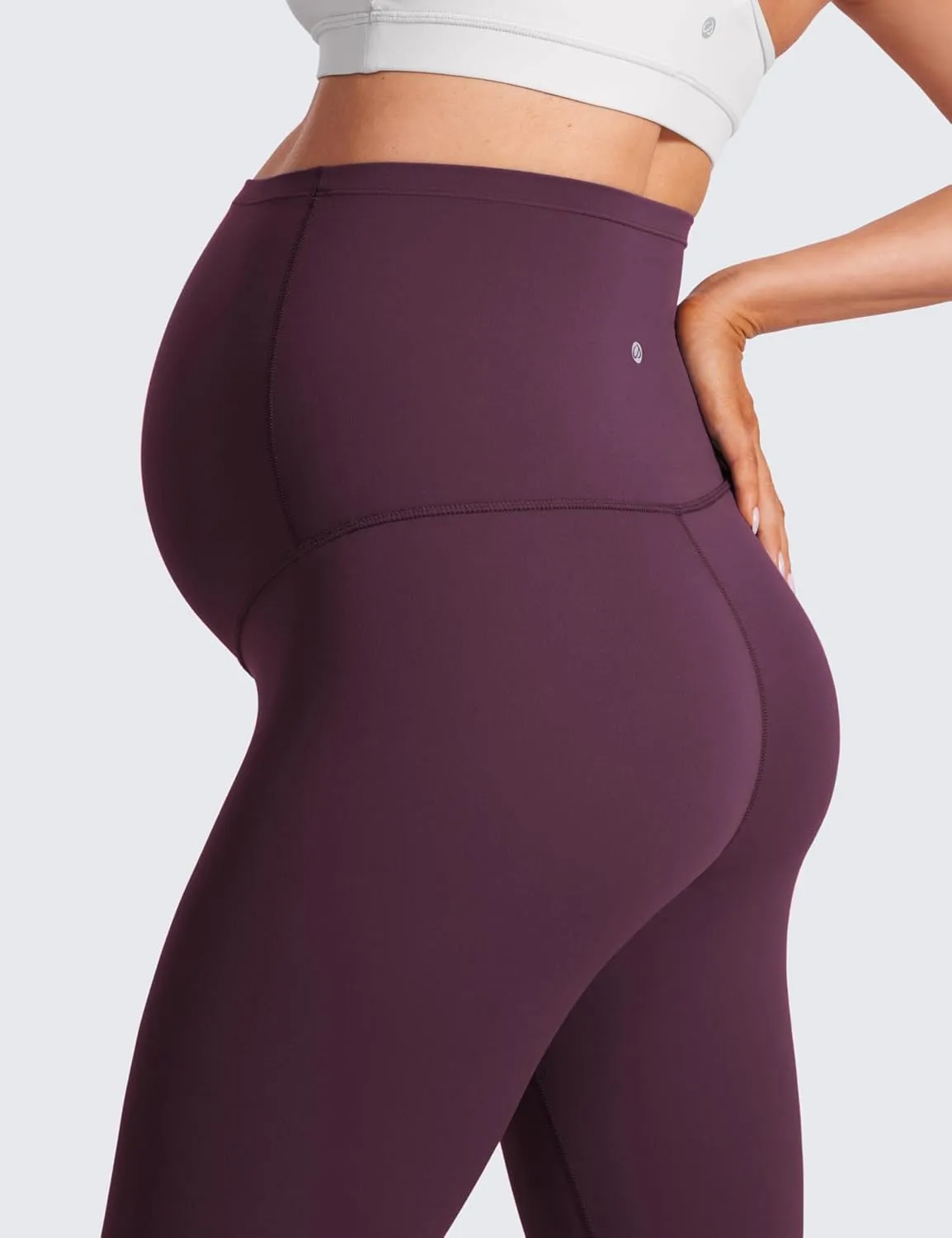 CRZ YOGA Womens Butterluxe Maternity Capris Leggings 23" - Workout Active Yoga Crop Pants Over The Belly Pregnancy Soft