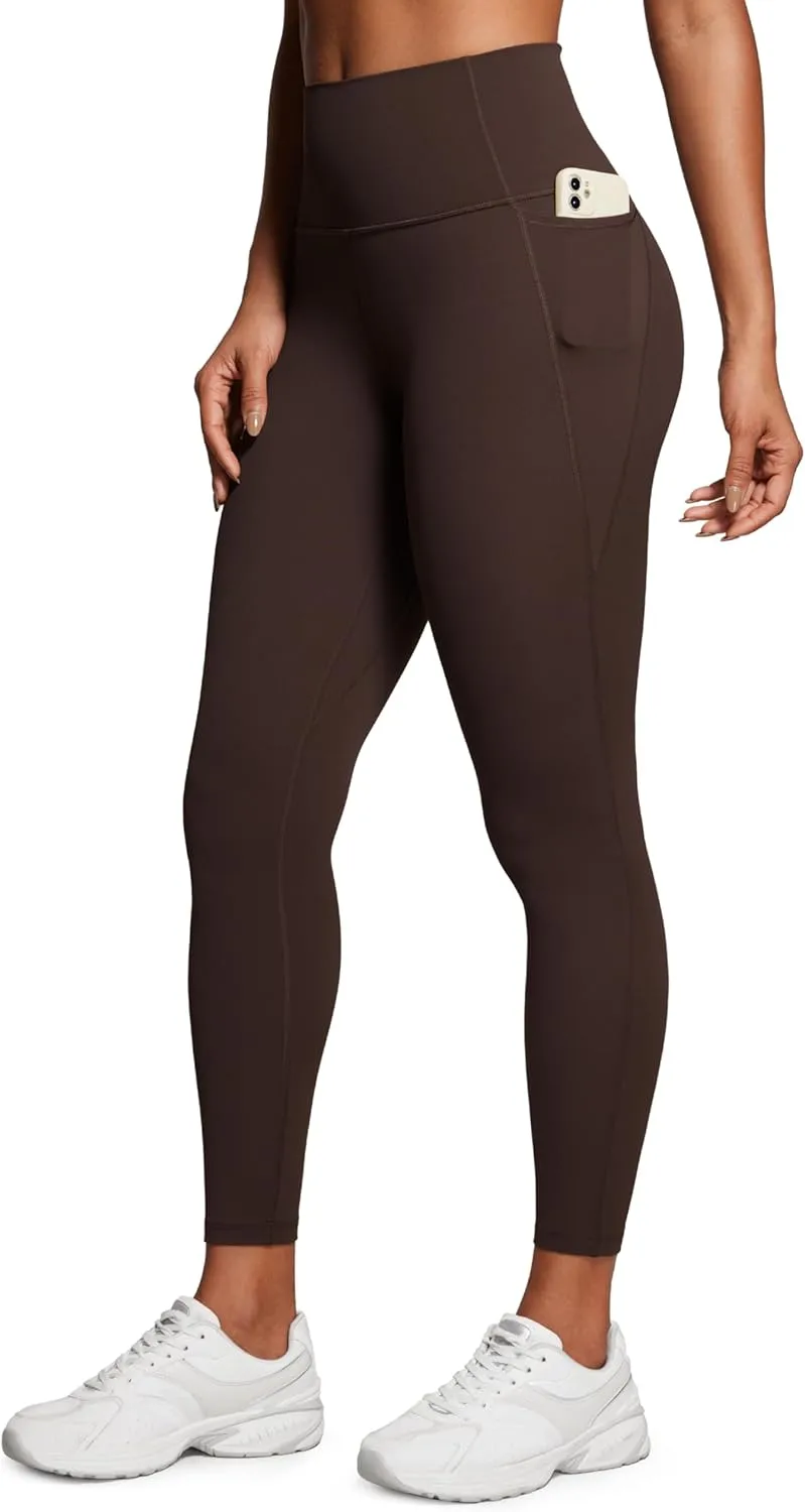 CRZ YOGA Womens Butterluxe Workout Leggings 25 Inches - High Waisted Gym Yoga Pants with Pockets Buttery Soft