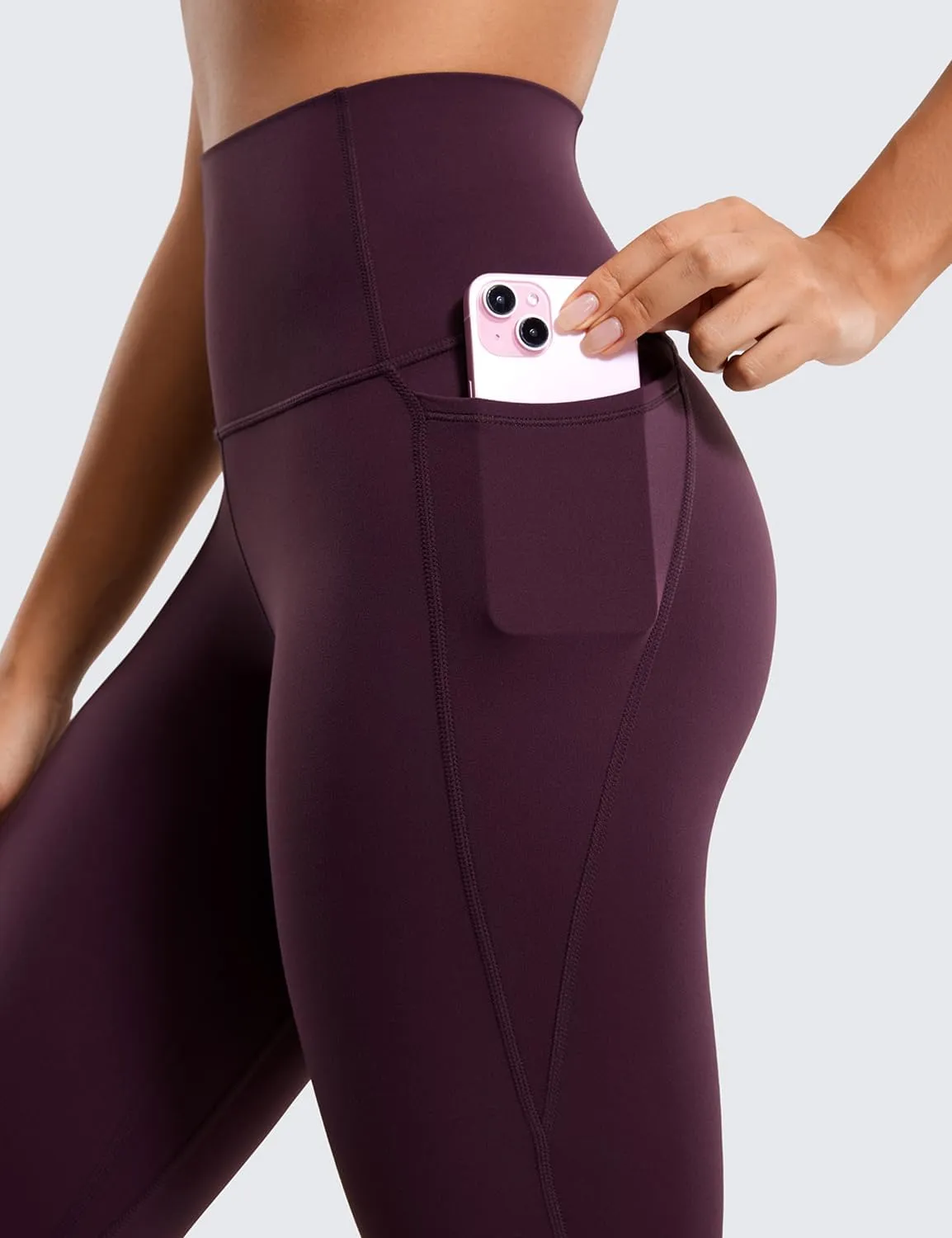 CRZ YOGA Womens Butterluxe Workout Leggings 25 Inches - High Waisted Gym Yoga Pants with Pockets Buttery Soft