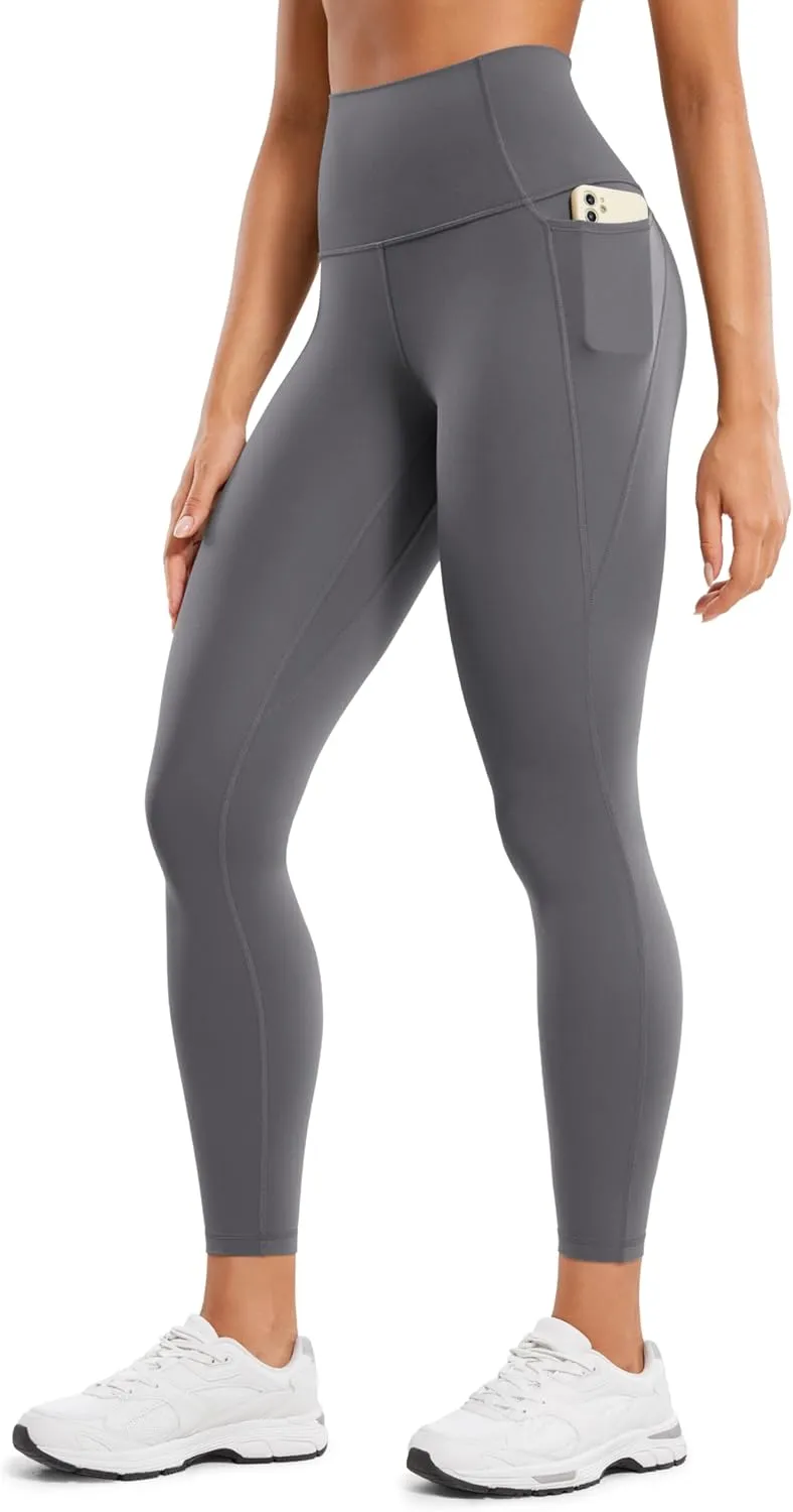 CRZ YOGA Womens Butterluxe Workout Leggings 25 Inches - High Waisted Gym Yoga Pants with Pockets Buttery Soft