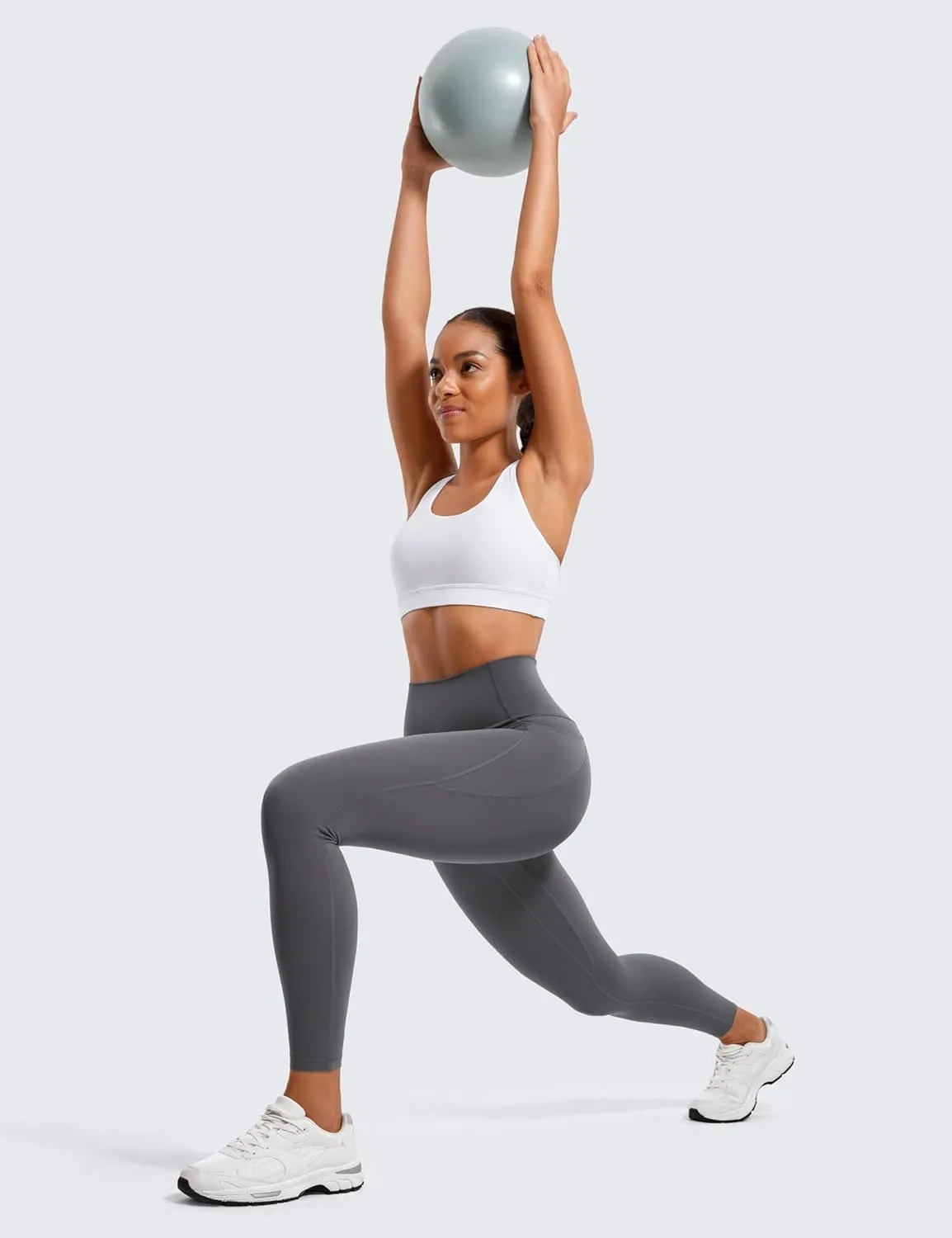 CRZ YOGA Womens Butterluxe Workout Leggings 25 Inches - High Waisted Gym Yoga Pants with Pockets Buttery Soft