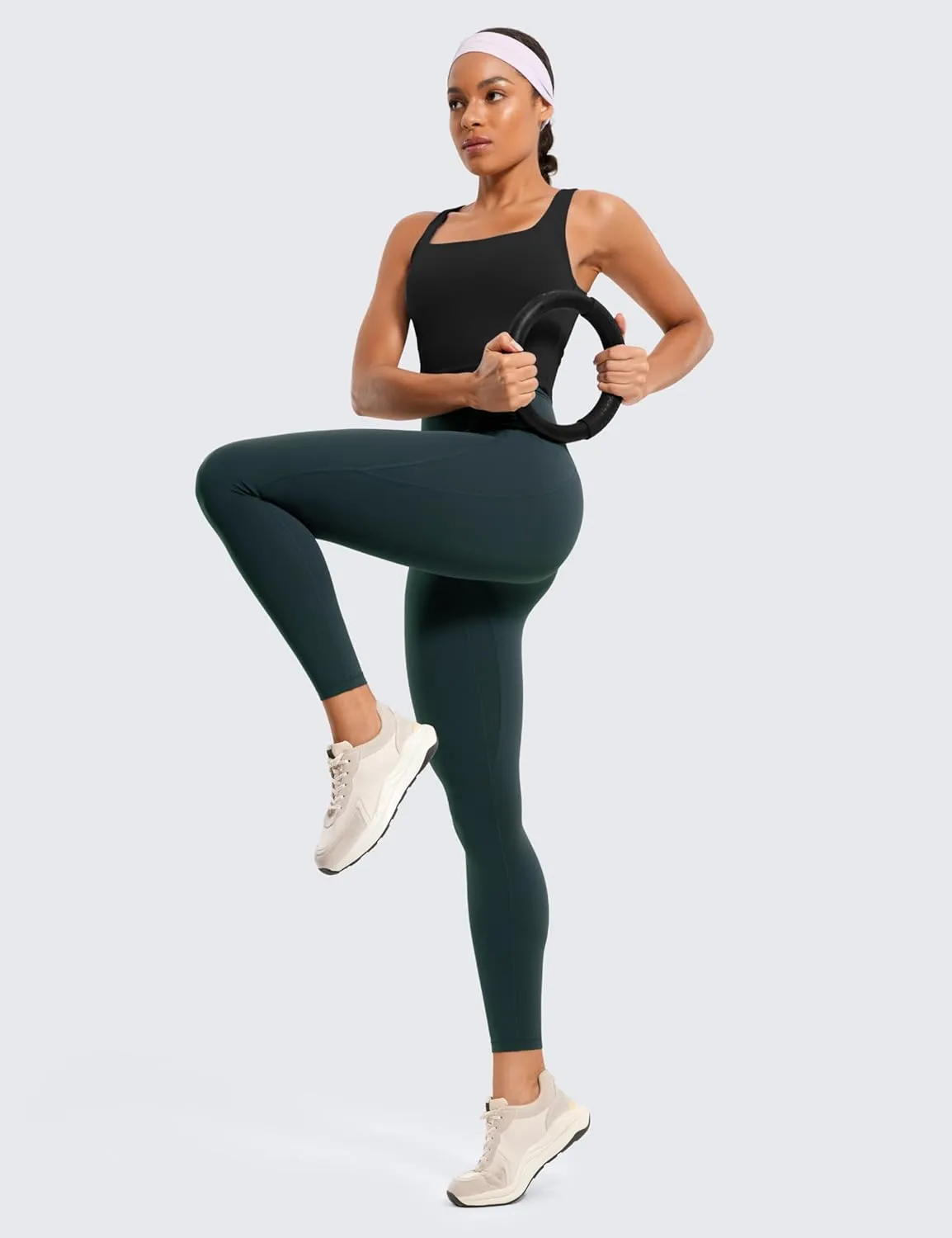 CRZ YOGA Womens Butterluxe Workout Leggings 25 Inches - High Waisted Gym Yoga Pants with Pockets Buttery Soft