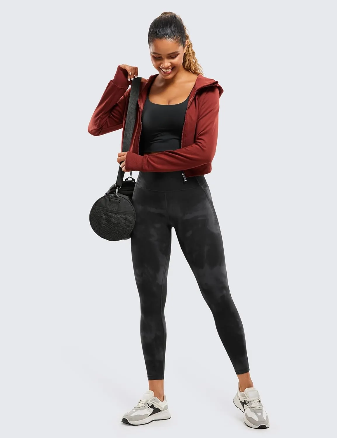 CRZ YOGA Womens Butterluxe Workout Leggings 25 Inches - High Waisted Gym Yoga Pants with Pockets Buttery Soft