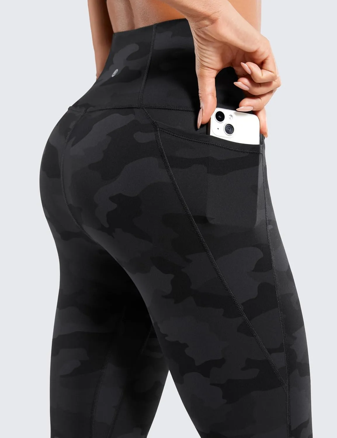 CRZ YOGA Womens Butterluxe Workout Leggings 25 Inches - High Waisted Gym Yoga Pants with Pockets Buttery Soft