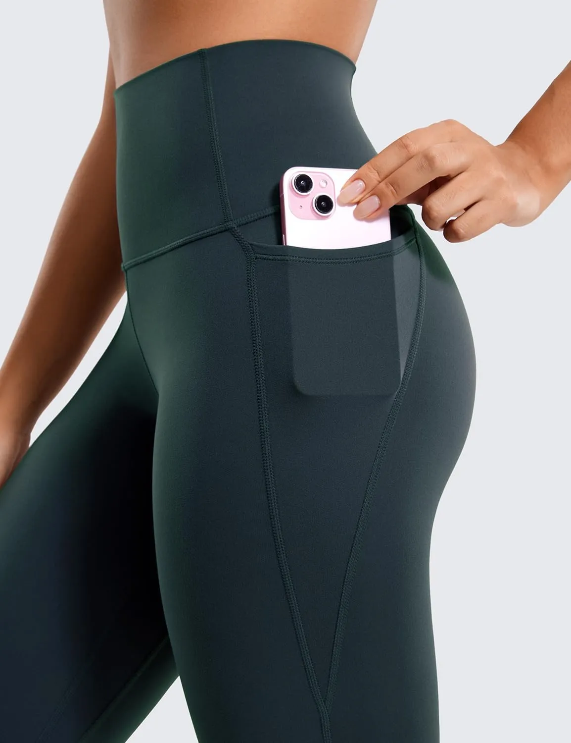 CRZ YOGA Womens Butterluxe Workout Leggings 25 Inches - High Waisted Gym Yoga Pants with Pockets Buttery Soft