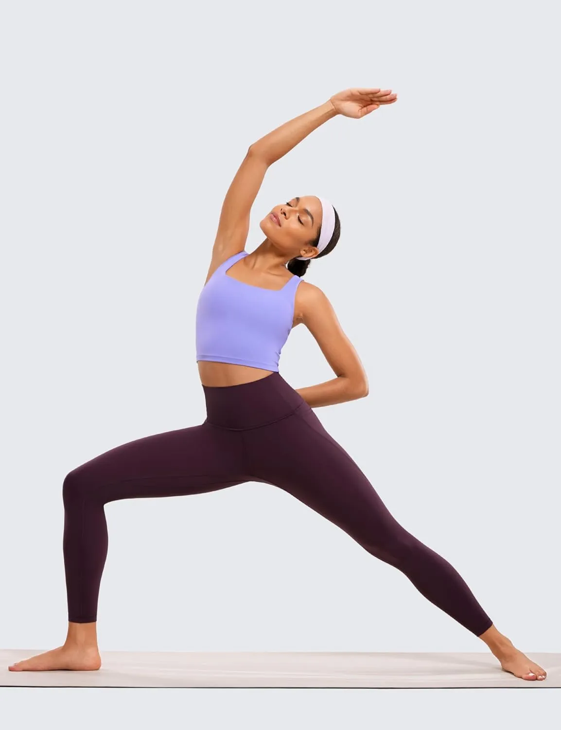 CRZ YOGA Womens Butterluxe Workout Leggings 25 Inches - High Waisted Gym Yoga Pants with Pockets Buttery Soft