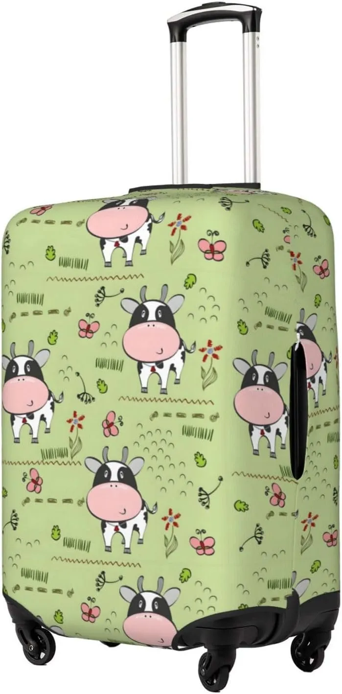 Cute Cow Pattern Luggage Protector,Scratch Travel Suitcase Cover Suitcase Fits 18-32 Inch Luggage