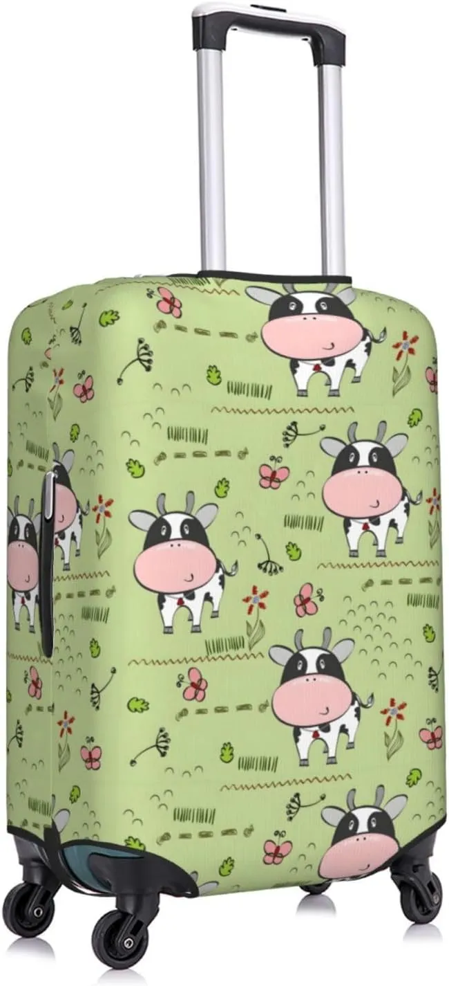 Cute Cow Pattern Luggage Protector,Scratch Travel Suitcase Cover Suitcase Fits 18-32 Inch Luggage