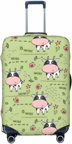 Cute Cow Pattern Luggage Protector,Scratch Travel Suitcase Cover Suitcase Fits 18-32 Inch Luggage