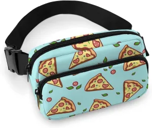 Cute Pizza Fanny Packs for Men & Women Crossbody Bags Fashion Belt Bag with Adjustable Strap, Waist Pack Sling Bag for Cycling Running Hiking